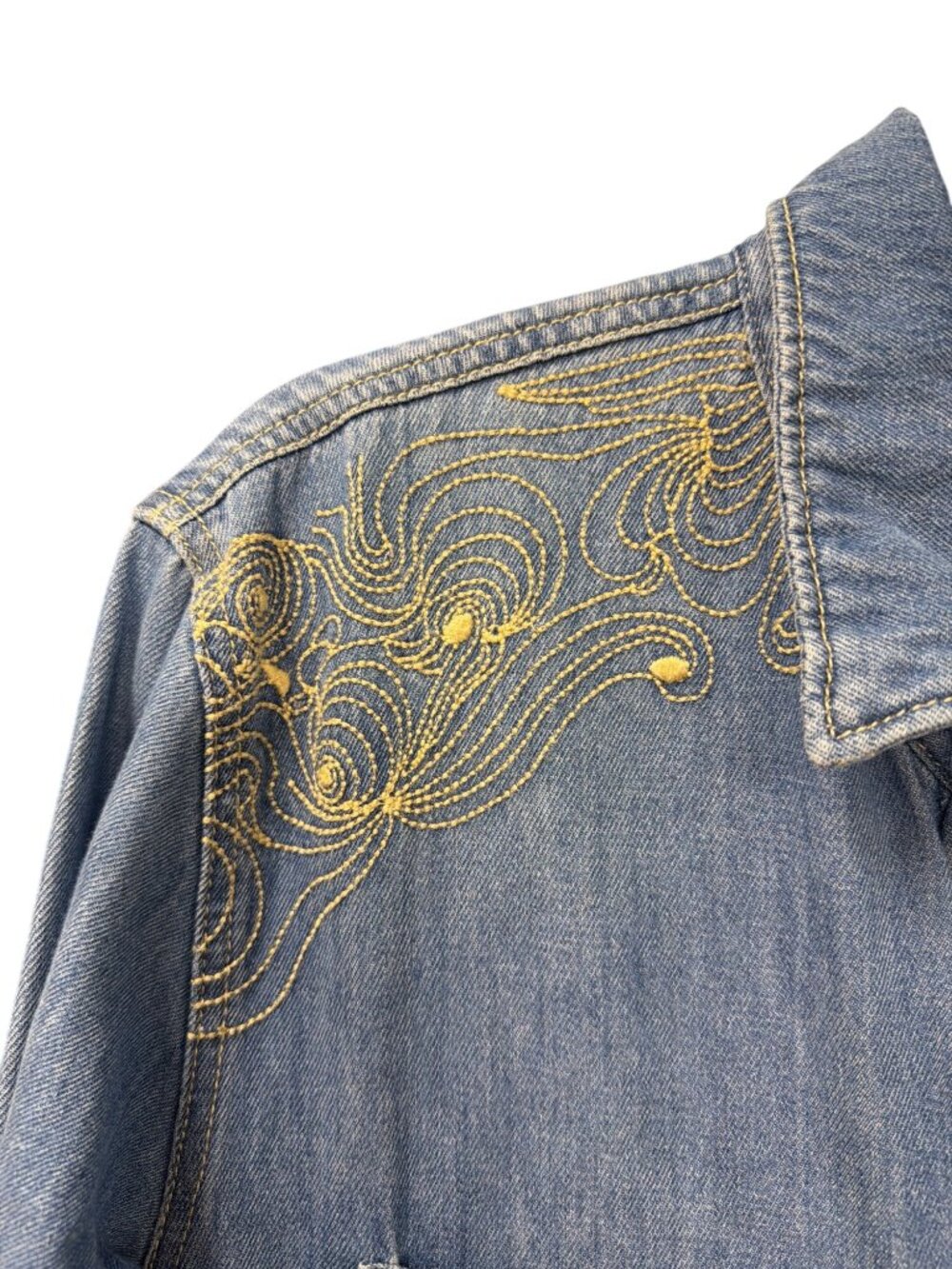 Isabel Marant Imane Embroidered Denim Jumpsuit Size 40 US 8 Large New - Picture 7 of 13